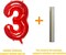 32 Inch Red Number 3 Balloons Foil Ballon Digital Birthday Party Decoration Supplies (Red Number 3 Balloon)